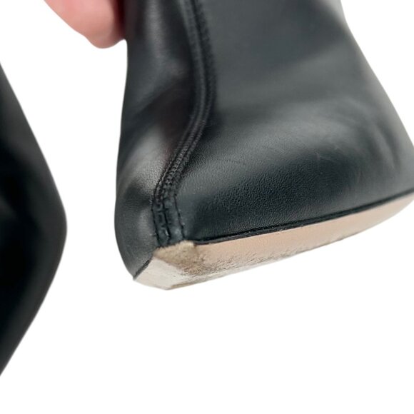 Gianvito Rossi Black Leather Lucite Heeled Pointed Toe Boots - Picture 15 of 15